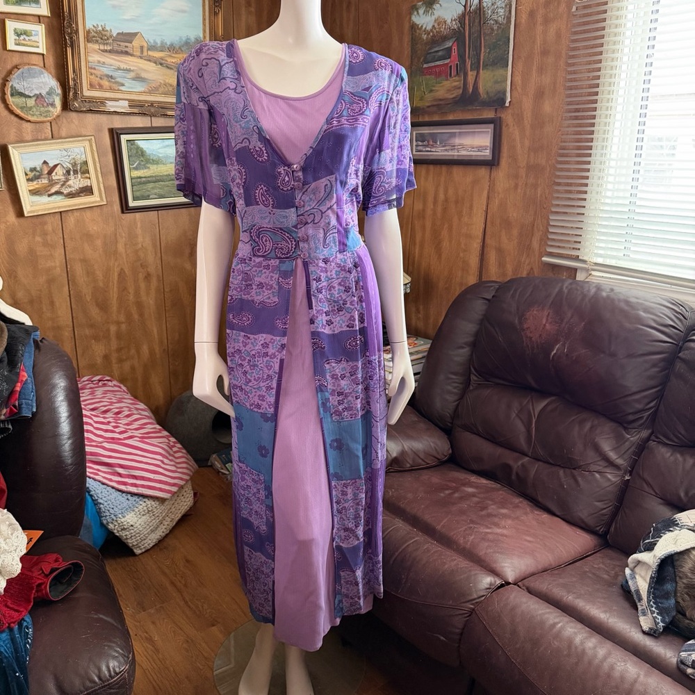 Vintage Avanti Patterned Boho Dress